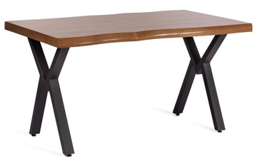 Обеденный стол EFFRON (mod. 1412) ЛДСП+меламин/металл, 140х80х75, walnut (орех)/чёрный в Тамбове