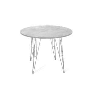 Кухонный круглый стол SHT-TU10 / SHT-TT 90 ЛДСП (бетон чикаго светло-серый/хром лак) в Тамбове