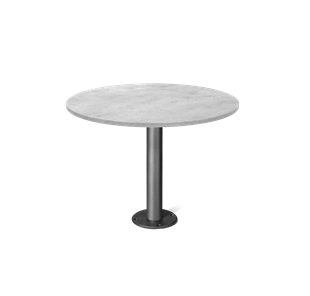 Круглый стол на кухню SHT-TU13 / SHT-TT 90 ЛДСП (бетон чикаго светло-серый/черный муар) в Тамбове