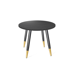 Кухонный обеденный стол SHT-TU14 / SHT-TT 80 ЛДСП (камень пьетра гриджио черный/черный муар/золото) в Тамбове
