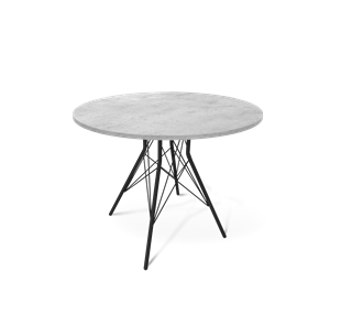 Кухонный круглый стол SHT-TU2-1 / SHT-TT 90 ЛДСП (бетон чикаго светло-серый/черный муар) в Тамбове