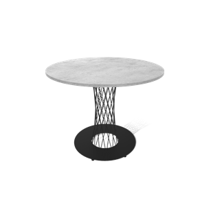 Круглый стол на кухню SHT-TU3-1 / SHT-TT 90 ЛДСП (бетон чикаго светло-серый/черный муар) в Тамбове