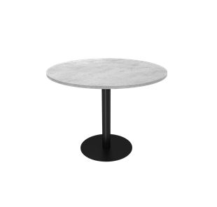 Круглый стол на кухню SHT-TU43-1 / SHT-TT 90 ЛДСП (бетон чикаго светло-серый/черный муар) в Тамбове