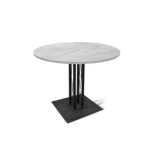 Круглый стол на кухню SHT-TU6-BS1 / SHT-TT 90 ЛДСП (бетон чикаго светло-серый/черный) в Тамбове