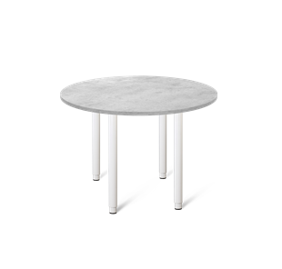 Круглый кухонный стол SHT-TU65 / SHT-TT 90 ЛДСП (бетон чикаго светло-серый/белый) в Тамбове