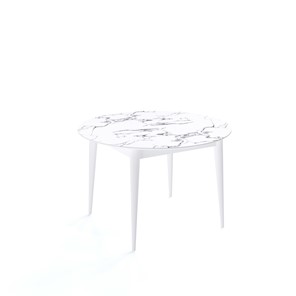 Обеденный круглый стол Kenner W1200 (Белый/Мрамор белый) в Тамбове