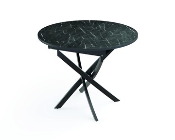 Раскладной стол 55.04 Адажио, мрамор черный/черный/металл черный в Тамбове