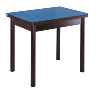 Кухонный пристенный стол СПА-01 СТ2, венге ЛДСП/стекло синие/38 прямые трубки крашеные коричневый в Тамбове