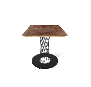 Керамический кухонный стол SHT-TU3-1/ТT8 60/60 (черный муар/прозрачный лак/коричневая сепия) в Тамбове