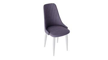 Обеденный стул Франк (конус) исп2 (Белый матовый/Микровелюр Фиолетовый) в Тамбове