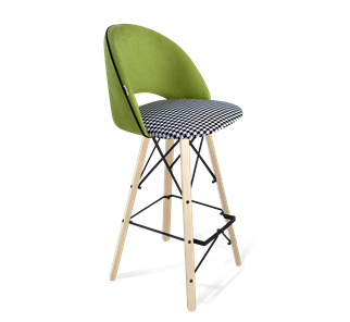 Барный стул SHT-ST34-3 / SHT-S80 (оливковый/гусиная лапка/прозрачный лак/черный) в Тамбове