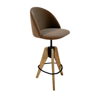Барный стул SHT-ST35 / SHT-S92 (кофейный ликер/браш.коричневый/черный муар) в Тамбове