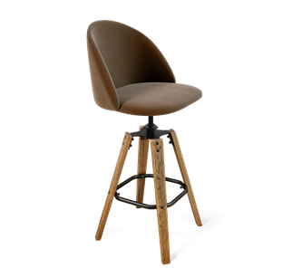 Барный стул SHT-ST35 / SHT-S93 (кофейный ликер/браш.коричневый/черный муар) в Тамбове