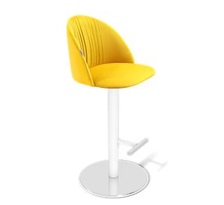 Барный стул SHT-ST35-1 / SHT-S128 (имперский жёлтый/хром/белый муар) в Тамбове