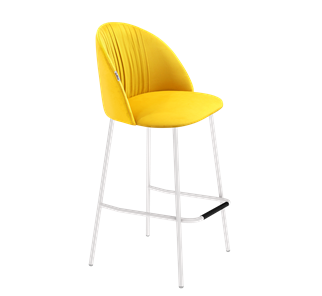 Барный стул SHT-ST35-1 / SHT-S29P (имперский жёлтый/белый муар) в Тамбове