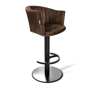Барный стул SHT-ST42-1 / SHT-S137 (кофейный трюфель/стальной/черный муар) в Тамбове