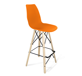 Барный стул SHT-ST29/S80 (оранжевый ral2003/прозрачный лак/черный) в Тамбове