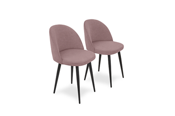Комплект из 2-х кухонных стульев Brendoss Лайт розовый черные ножки в Тамбове
