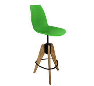 Барный стул SHT-ST29/S92 (зеленый ral 6018/брашированный коричневый/черный муар) в Тамбове