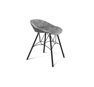 Обеденный стул SHT-ST19-SF1 / SHT-S100 (дымный/черный муар) в Тамбове