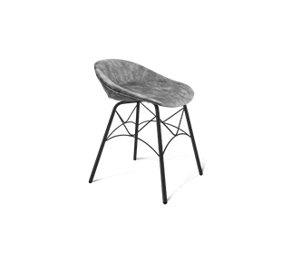 Обеденный стул SHT-ST19-SF1 / SHT-S107 (дымный/черный муар) в Тамбове