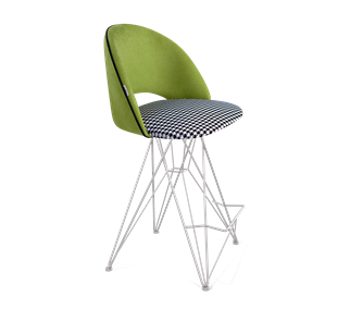 Полубарный стул SHT-ST34-3 / SHT-S66-1 (оливковый/гусиная лапка/хром лак) в Тамбове