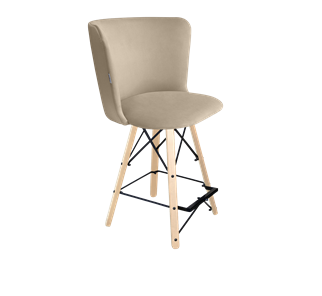 Полубарный стул SHT-ST36 / SHT-S80-1 (ванильный крем/прозрачный лак/черный) в Тамбове