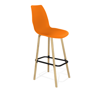 Барный стул SHT-ST29/S94 (оранжевый ral2003/прозрачный лак/черный муар) в Тамбове