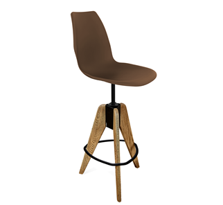 Барный стул SHT-ST29/S92 (коричневый ral 8014/брашированный коричневый/черный муар) в Тамбове