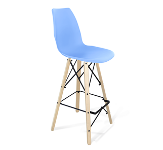 Барный стул SHT-ST29/S80 (голубой pan 278/прозрачный лак/черный) в Тамбове