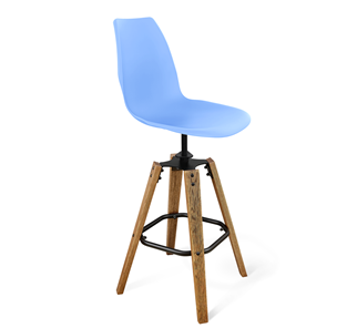 Барный стул SHT-ST29/S93 (голубой pan 278/брашированный коричневый/черный муар) в Тамбове