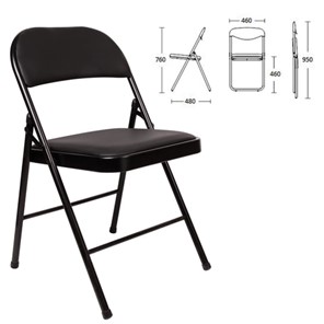 Офисный стул складной Brabix Golf Plus CF-003 Комфорт (черный каркас, кожзам черный) 531566 в Тамбове