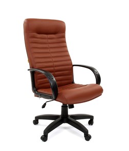 Кресло CHAIRMAN 480 LT, экокожа, цвет коричневый в Тамбове