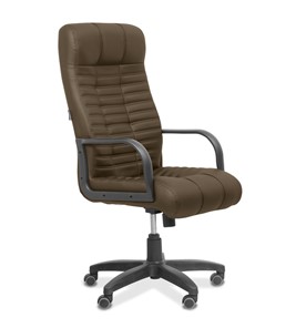 Офисное кресло для руководителя Атлант, экокожа премиум / коричневая CN1116 в Тамбове
