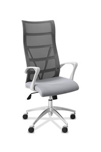 Офисное кресло Топ X белый каркас, сетка/ткань TW / серая/ серая в Тамбове