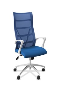 Кресло в офис Топ X белый каркас, сетка/ткань TW / синяя/голубая в Тамбове