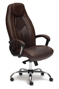 Офисное кресло BOSS Lux, кож/зам, коричневый/коричневый перфорированный, арт.9816 в Тамбове