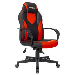 Офисное кресло BRABIX "Game GM-017", экокожа/ткань, черное/красное, 532642, GM-017_532642 в Тамбове