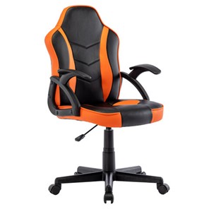 Офисное кресло BRABIX "Shark GM-203", экокожа, черное/оранжевое, 532513 в Тамбове