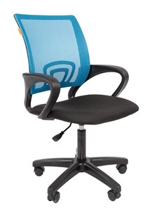 Кресло компьютерное CHAIRMAN 696 black LT, голубое в Тамбове