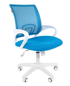 Компьютерное кресло CHAIRMAN 696 white, tw12-tw04 голубой в Тамбове