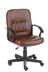 Кресло офисное Чат кожзам коричневый в Тамбове