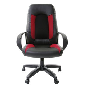 Кресло компьютерное Brabix Strike EX-525 (экокожа черная, ткань черная/бордовая, TW) в Тамбове