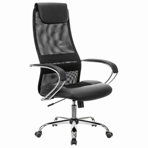 Кресло офисное Brabix Premium Stalker EX-608 CH (хром, ткань-сетка/кожзам, черное) 532091 в Тамбове