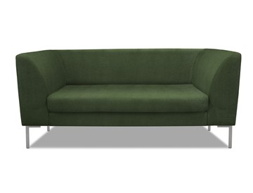 Мягкий офисный диван Сиеста 2-местный, ткань Сахара / зеленая С39 в Тамбове
