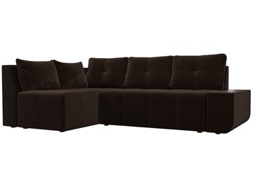 Угловой диван для гостиной Амадэус, Коричневый (микровельвет) в Тамбове