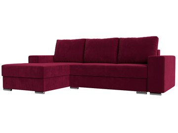 Угловой диван с оттоманкой Дрезден, Бордовый (микровельвет) НПБ в Тамбове