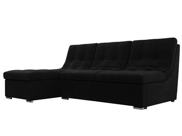 Угловой диван Релакс, черный (микровельвет) в Тамбове