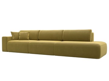 Прямой диван Лига-036 Модерн Лонг, Желтый (микровельвет) в Тамбове