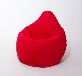 Кресло-мешок Груша большое, велюр однотон, красное в Тамбове